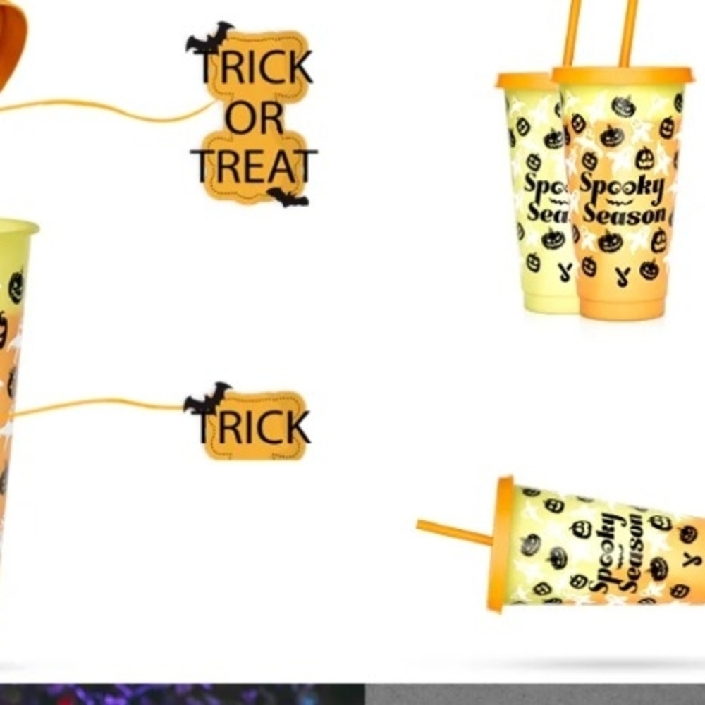 Halloween Themed Mugs Set - Purple, Orange, Blue - Picture 4 of 12